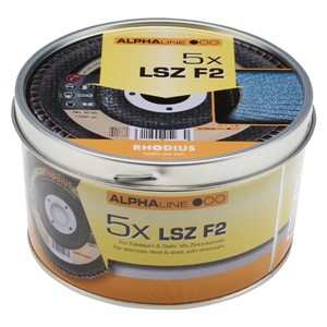 RHODIUS LSZF2 115mm 80Grit F/Discs 1 tin of 5