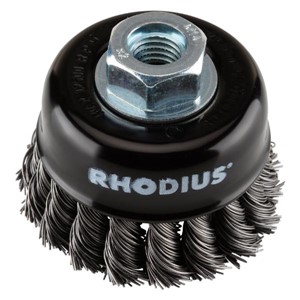 RHODIUS CUP BRUSH S/WIRE KNOTTED 65x50mm