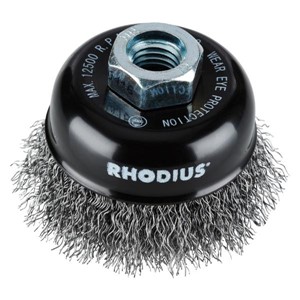 RHODIUS CUP BRUSH S/WIRE CRIMPED 65x30mm