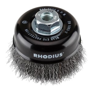 RHODIUS CUP BRUSH S/WIRE CRIMPED100x30mm