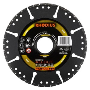 RHODIUS DG210-115x2.5x3x22.23mm D/C DISC ALLCUT