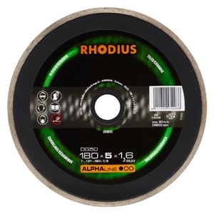 RHODIUS DG50 180x5x1.6x22.23mm Diamond Cut Wheel