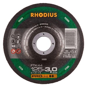 RHODIUS FTK44 125x3x22.23mm Nat St Cut D/C Disc
