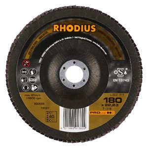 RHODIUS LSZ-F1 180x22.23mm Grit 40 Flap Disc