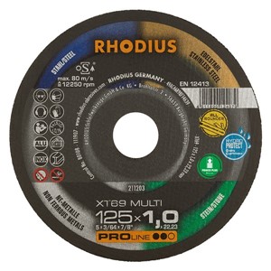 RHODIUS XT69 125x1.0x22.23mm (1 Tin Can of 10)