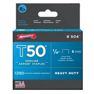 ARROW 504IP/T50 1/4"-6mm 5000 Staples