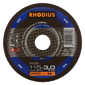RHODIUS FT33 115x3x22.23mm Metal Cut Flat Disc