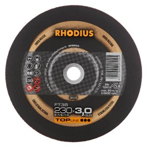 RHODIUS FT38 TOP 230x3x22.23mm Metal/SSFlat Disc