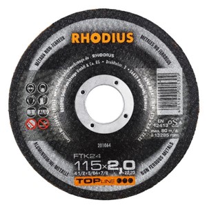 RHODIUS FTK24 115x2.0x22.23mm N.F.M.D/C Cut Disc