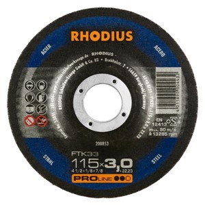 RHODIUS FTK33 115x3x22.23mm Metal Cut D/C Disc