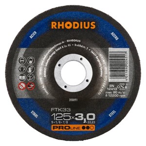 RHODIUS FTK33 125x3x22.2mm Metal Cut D/C Disc