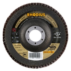 RHODIUS LSZ-F1 125x22.23mm Grit 40 Flap Disc