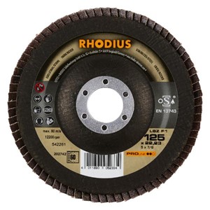 RHODIUS LSZ-F1 125x22.23mm Grit 60 Flap Disc