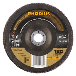 RHODIUS LSZ-F1 180x22.23mm Grit 60 Flap Disc
