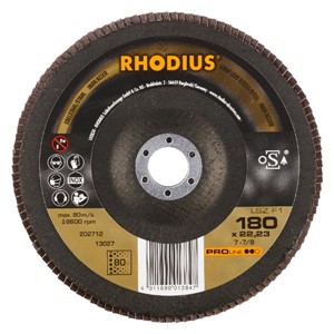 RHODIUS LSZ-F1 180x22.23mm Grit 80 Flap Disc