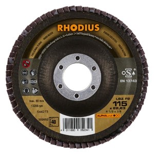 RHODIUS LSZ-F2 115x22.23mm Grit 40 Flap Disc