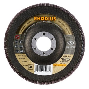 RHODIUS LSZ-F2 125x22.23mm Grit 40 Flap Disc