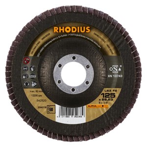 RHODIUS LSZ-F2 125x22.23mm Grit 60 Flap Disc