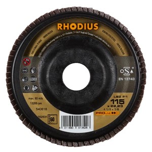 RHODIUS LSZP1 115x22.23mm 60grit Flap Disc