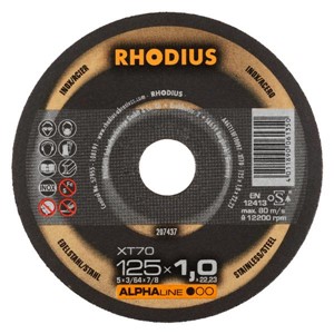 RHODIUS XT70 125x1.0x22.23mm (1 Tin Can of 10)