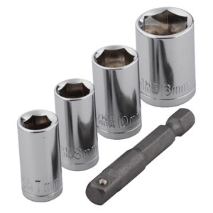 WOLFCRAFT Wrench Socket Set/Adaptor 7,8,10,13mm