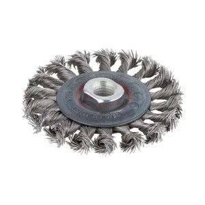 WOLFCRAFT WIRE WHEEL BRUSH 100mm TWISTED S/STEEL