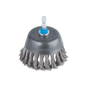 WOLFCRAFT WIRE CUP BRUSH TWISTED 65MM   6mm SHANK